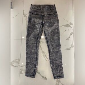 Lululemon Wunder Under Pant Hi-Rise Jacquard Black White Thermal